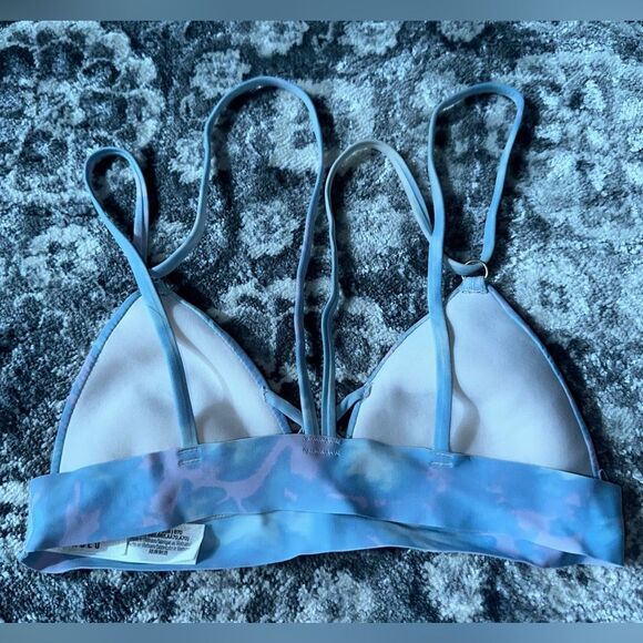 PINK VS Bonded (XS) Blue//Pink Tie Dye Strappy Bralette Triangle Bra - Picture 3 of 6